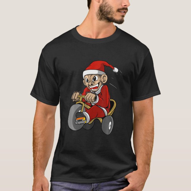 T-shirt Funny Singe Noël Père Noël (Devant)