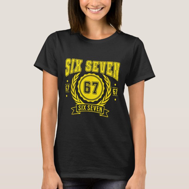 T-shirt Funny Six Sept 6 7 67 Mème Gen Alpha Slang Garçons (Devant)