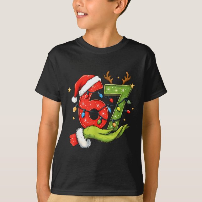 T-shirt Funny Six Seven 67 Meme Santa Christmas Brainrot P (Devant)