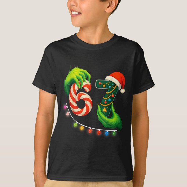 T-shirt Funny Six Seven 67 Meme Santa Christmas Brainrot P (Devant)