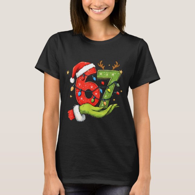 T-shirt Funny Six Seven 67 Meme Santa Christmas Brainrot P (Devant)