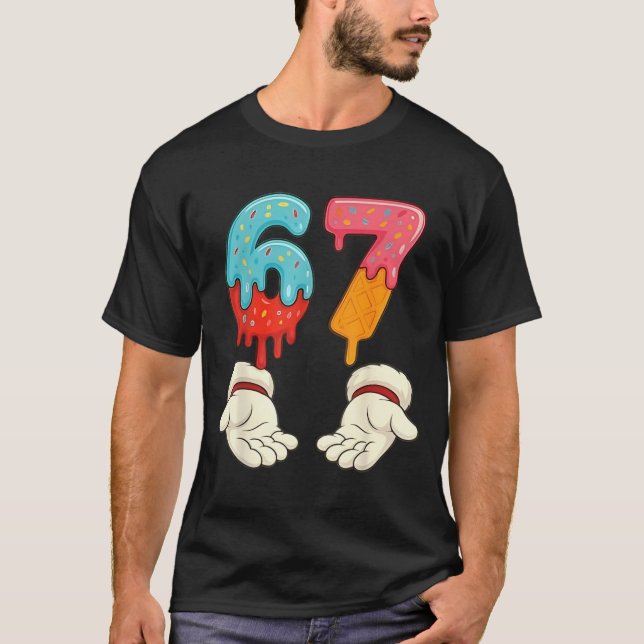 T-shirt Funny Six Seven 6 7 Meme Christmas Ice Cream Drip  (Devant)