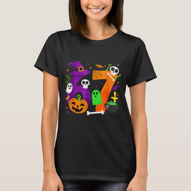 T-shirt Funny Six Seven 6 7 Meme Design Couples Halloween  (Devant)