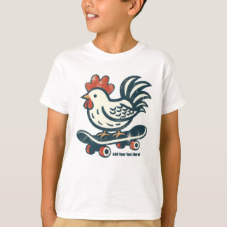 T-shirt Funny Skateboard Farm poulet personnalisé
