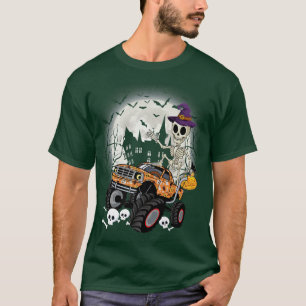 T-shirt Funny Skeleton équitation Monster Truck Halloween 