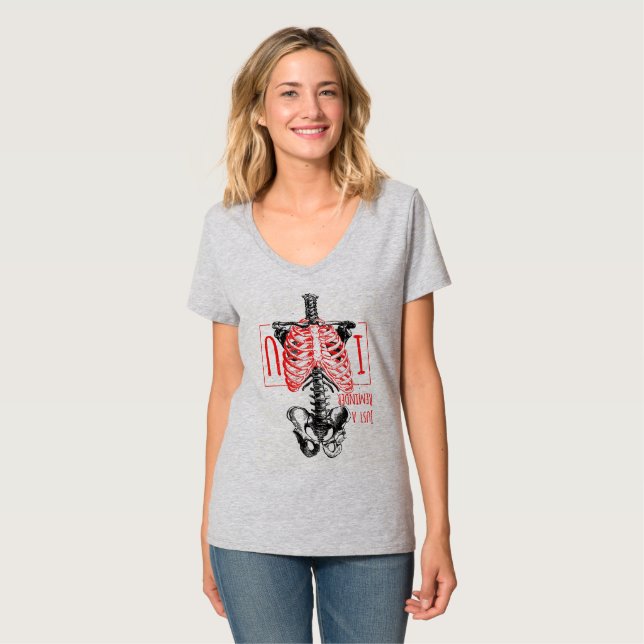 T-shirt Funny Skeleton Heart Je t'aime (Devant entier)
