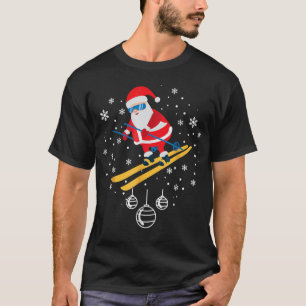 T-shirt Funny Ski Père Noël Noël Ornament Jeu de Noël