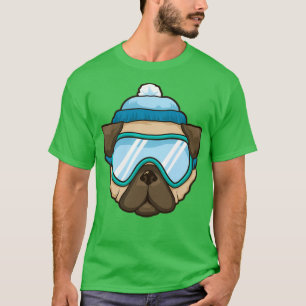 T-shirt Funny Skier Snowboard Ski Chien Carlin Lover Cadea