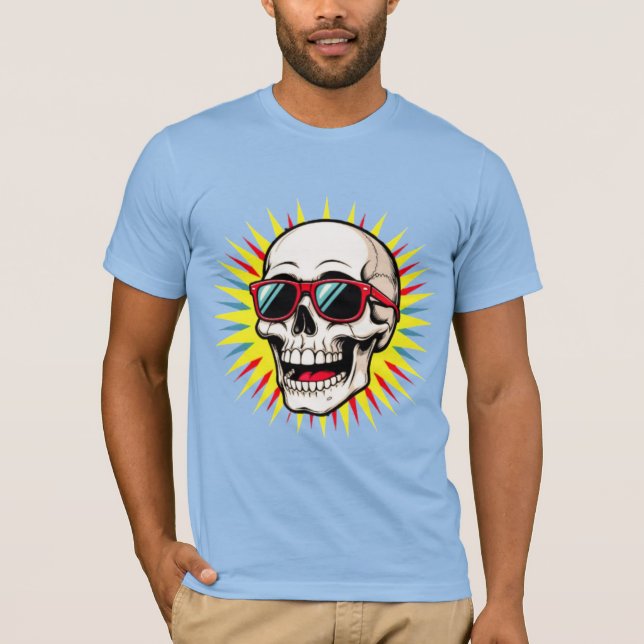 T-shirt **Funny Skull With Sunglasses – Cartoon Laughing S (Devant)