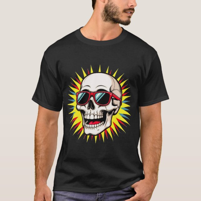 T-shirt **Funny Skull With Sunglasses – Cartoon Laughing S (Devant)