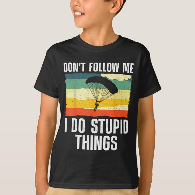 T-shirt Funny Skydiving Art For Men Women Parachute Indoor (Devant)