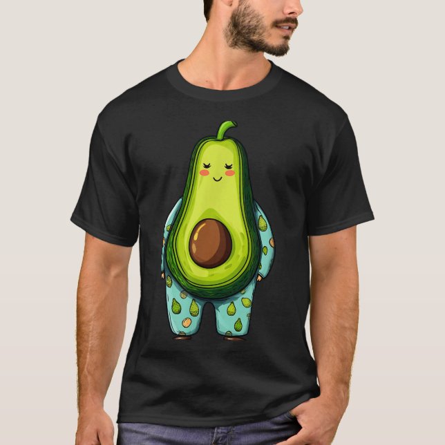 T-shirt Funny Sleepy Avocado In Pajama Costume For Boys An (Devant)