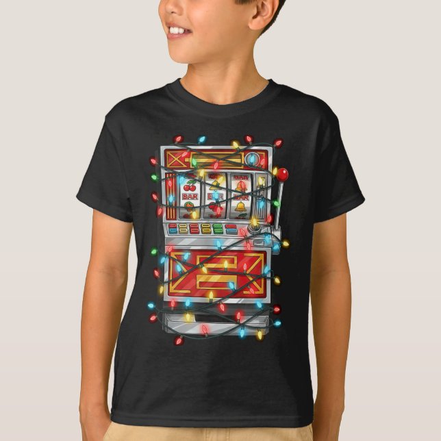 T-shirt Funny Slot Machine Christmas Graphics Lights Lover (Devant)