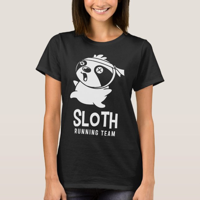 T-shirt Funny Sloth Coureur Team Sport Jogging (Devant)