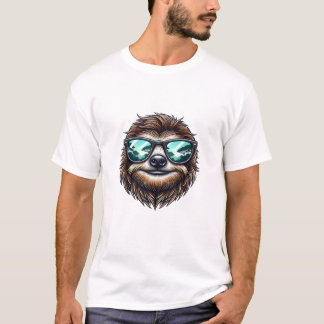 T-shirt Funny Sloth Graphic with Sunglasses, Men Women Kid