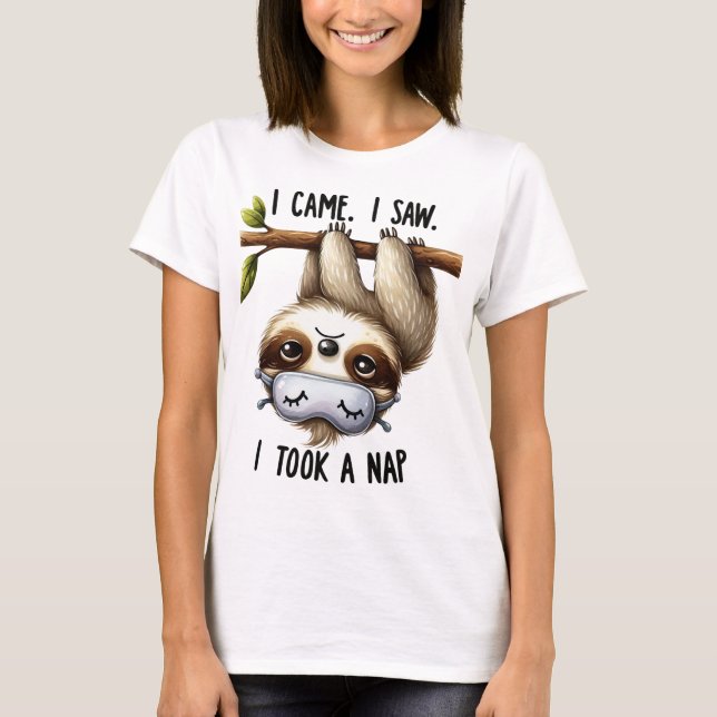 T-SHIRT FUNNY SLOTH HANGING FROM A TREE (Devant)