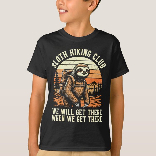 T-shirt Funny Sloth Hiking Club Outdoor Hiker Men Women Vi (Devant)