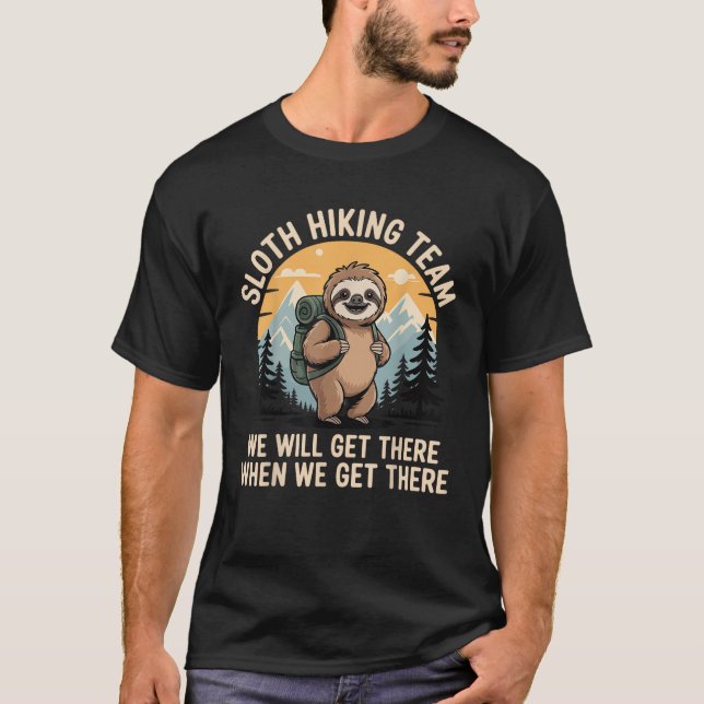 T-shirt Funny Sloth Hiking T-Shirt_2 (Devant)