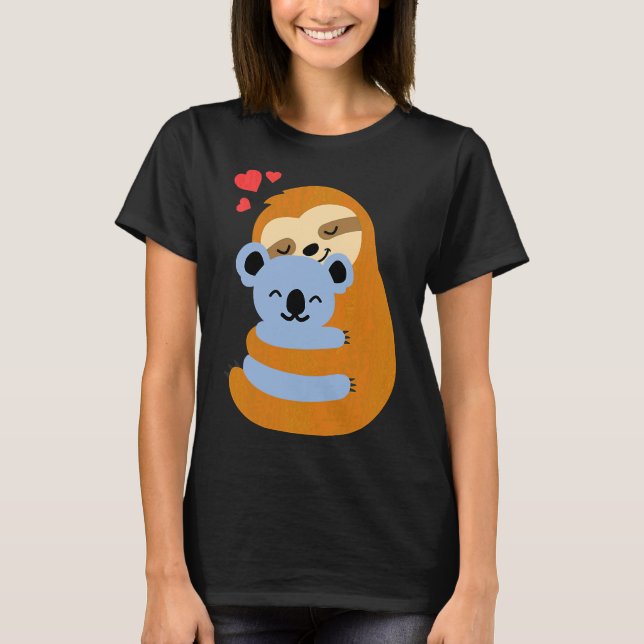 T-shirt Funny Sloth Koala Oear Love (Devant)