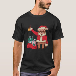 T-shirt Funny Sloth Santa Claus Noël Hommes Femmes Garçons