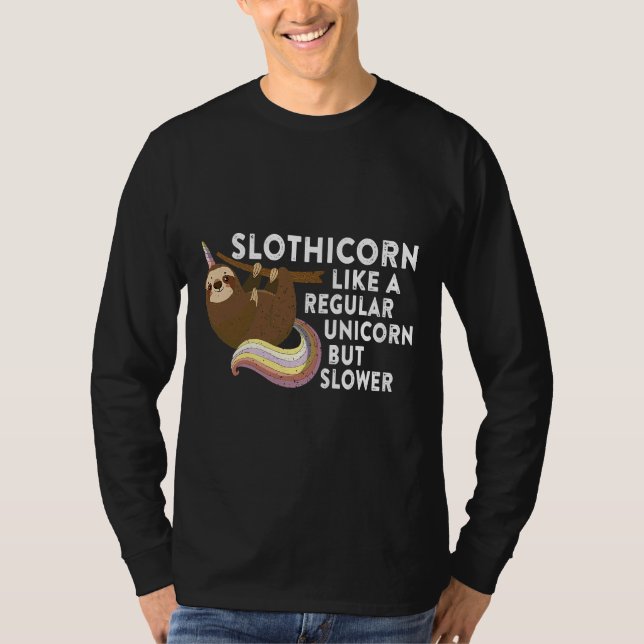 T-shirt Funny Slothicorn Sloth Mème comme (Devant)
