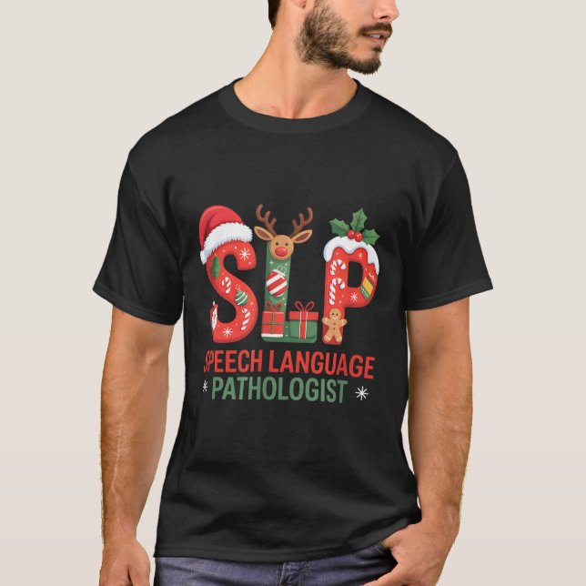 T-shirt Funny Slp Christmas Speech Language Pathologist Ho (Devant)