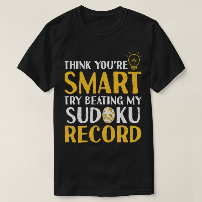 T-shirt Funny Smart Sudoku Record Sudoku Amateurs (Design devant)