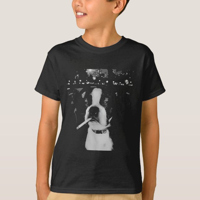 T-shirt Funny Smoking Dog Meme  (Devant)