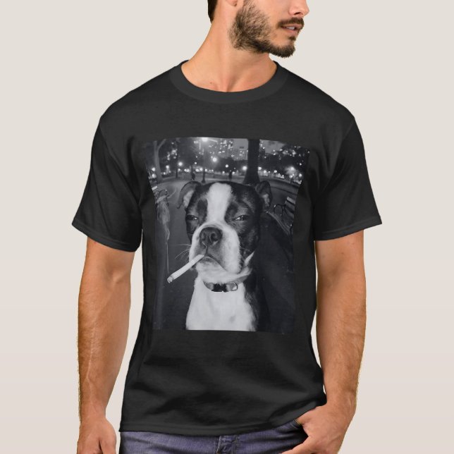 T-shirt Funny Smoking Dog Meme Cigarette Gen Z Meme Dog Lo (Devant)