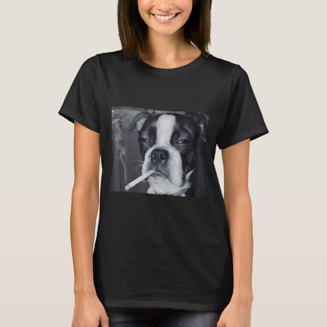 T-shirt Funny Smoking Dog Meme Cigarette Gen Z Meme Dog Lo (Devant)