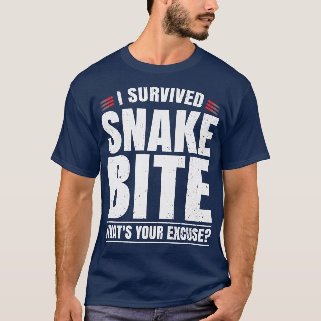 T-shirt Funny Snake Bite Survivor Recovery Obtenez Bien Pl (Devant)