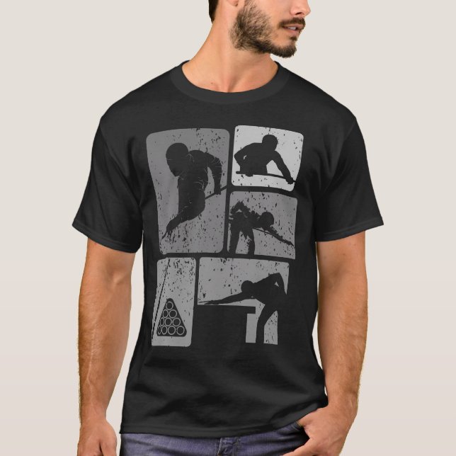 T-shirt Funny Snooker Billiard Player Eight Ball Pool Play (Devant)