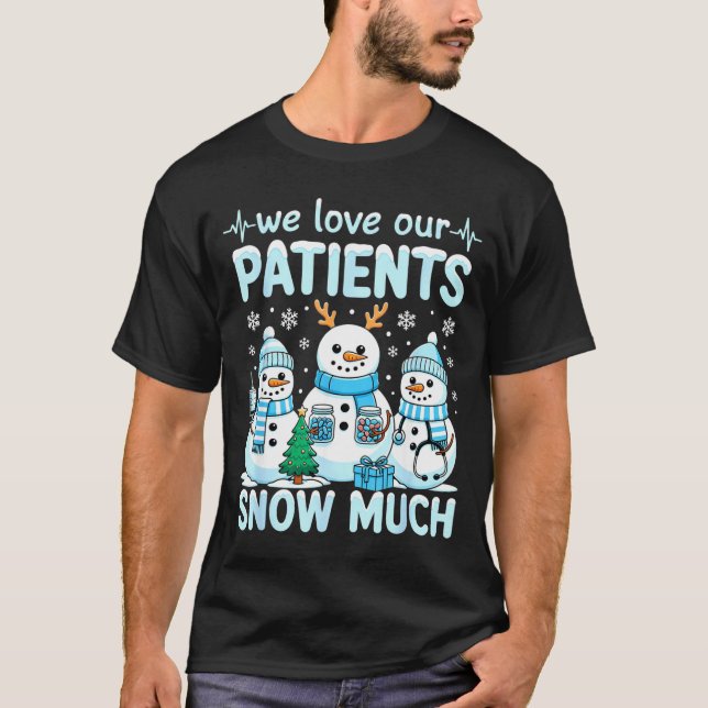 T-shirt Funny Snowman Nurse Christmas Winter Holiday Healt (Devant)