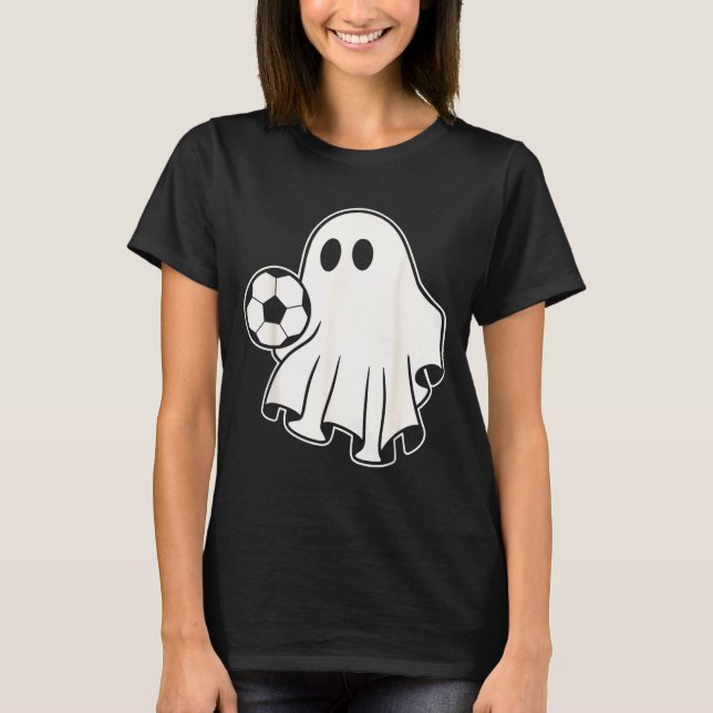 T-shirt Funny Soccer Ghost Playing Soccer Lovers Halloween (Devant)