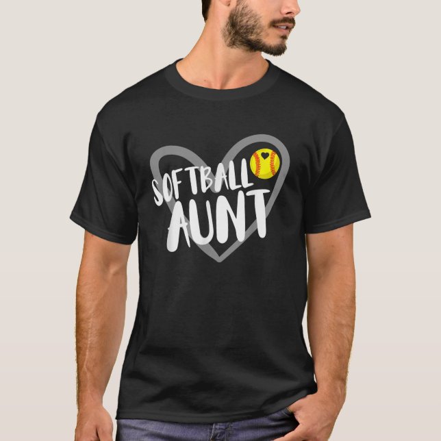 T-shirt Funny Softball Tante Heart (Devant)