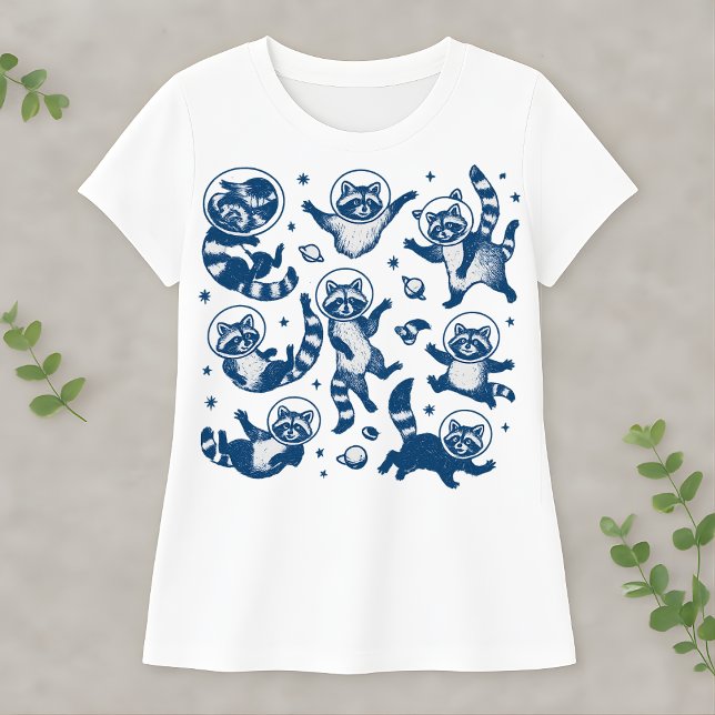 T-shirt Funny Space Raccoon Ivory Cute Astronaut Animal (Créateur téléchargé)