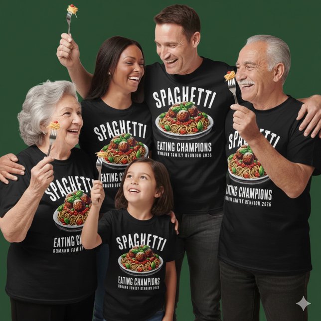 T-shirt Funny Spaghetti Eating Champion Family Reunion (Funny Spaghetti Eating Champions Italian Family Reunion Shirts Cover Photo)