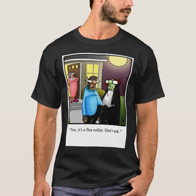 T-shirt Funny Spectickles Halloween Werewolf Flea Collar H (Devant)