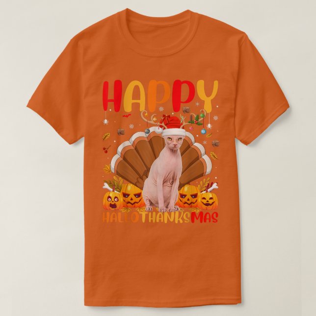 T-shirt Funny Sphyn Amoureux des chats Happy Sphyn Cat Hel (Design devant)