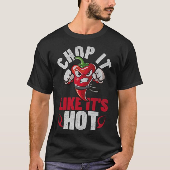 T-shirt Funny Spicy Chili Karate Design Chili Poivre Humou (Devant)