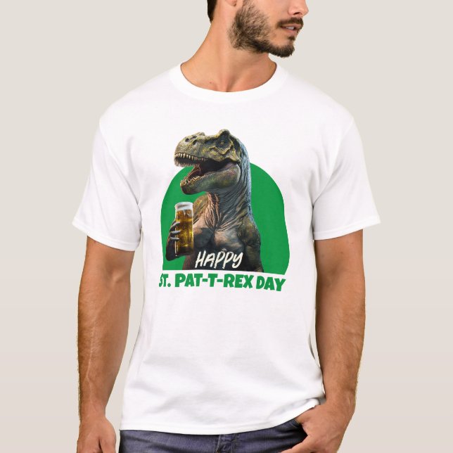 T-shirt Funny St. Pat-T-Rex Célébration Dino T Aimant La B (Devant)