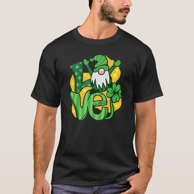 T-shirt Funny St Patrick S Day 2022 Gnome Love (Devant)