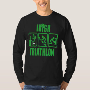 T-shirt Funny St Patrick S Day Irlandais Triathlon Boire l