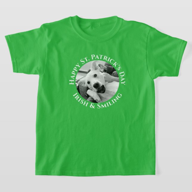 T-shirt Funny St. Patrick's Day Irlandais et chien sourian (Poser)