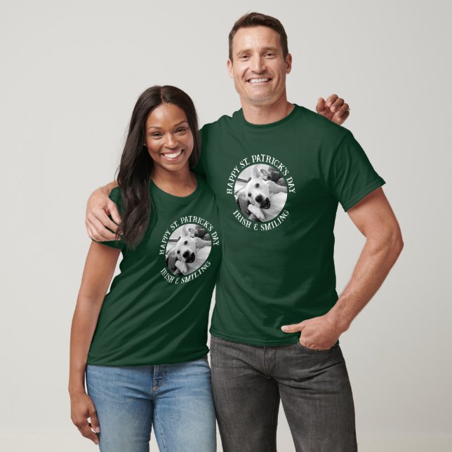 T-shirt Funny St. Patrick's Day Irlandais et chien sourian (Unisexe)