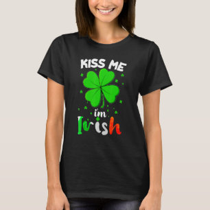 T-shirt Funny St Patrick's Day Kiss Me Je suis irlandais