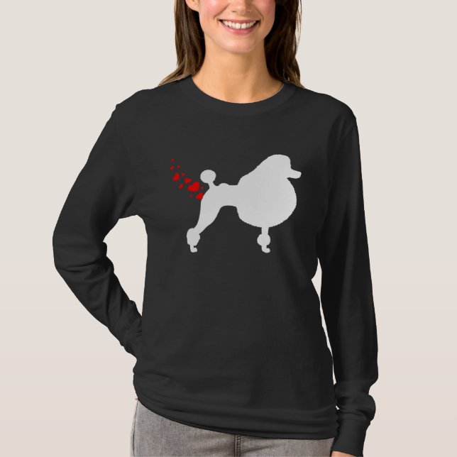 T-shirt Funny Standard Poodle Owner Valentines Day Heart F (Devant)