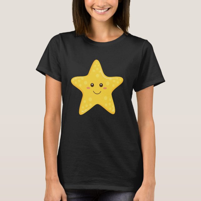 T-shirt Funny Starfish Happy Star for Children Toddlers (Devant)