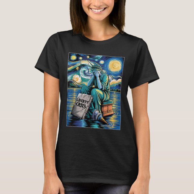 T-shirt Funny Statue Des Crimes De Liberté, Van Gogh Starr (Devant)