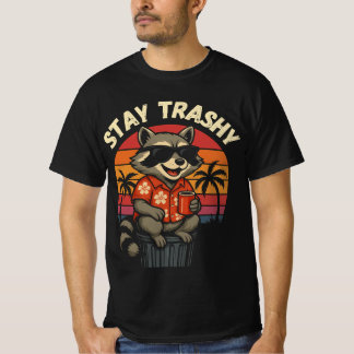 T-shirt Funny Stay Trashy Sunset Raccoon